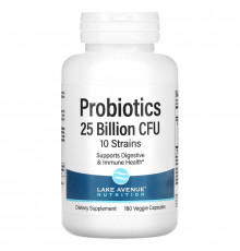 Lake Ave. Nutrition, Probiotics, 10 Strains, 25 Billion CFU, 180 Veggie Capsules