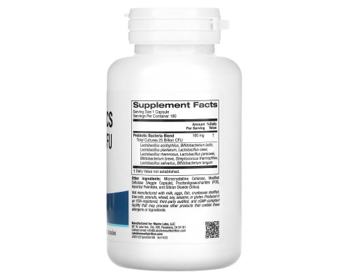 Lake Ave. Nutrition, Probiotics, 10 Strains, 25 Billion CFU, 180 Veggie Capsules Lake Ave. Nutrition, Probiotics, 10 Strains, 25 Billion CFU, 180 Veggie Capsules