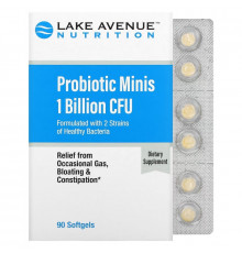 Lake Avenue Nutrition, Probiotic Minis, 2 Strains of Healthy Bacteria, 1 Billion CFU, 90 Mini Softgels