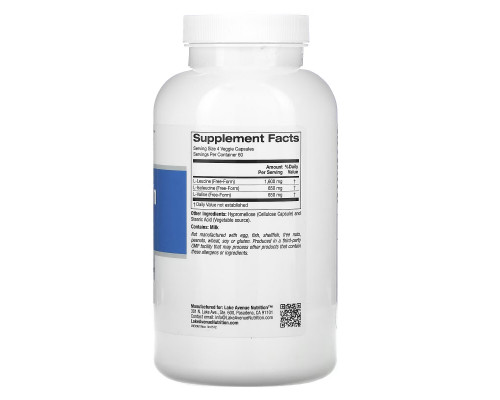 Lake Avenue Nutrition, Branched-Chain Amino Acids, 240 Veggie Capsules Lake Avenue Nutrition, Branched-Chain Amino Acids, 240 Veggie Capsules