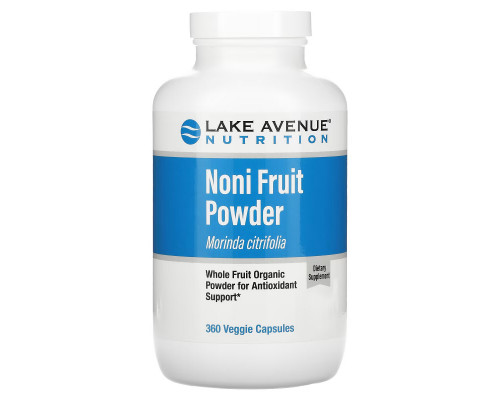 Lake Avenue Nutrition, Noni Fruit Powder, Organic Whole Fruit Powder, 360 Veggie Capsules Lake Avenue Nutrition, Noni Fruit Powder, Organic Whole Fruit Powder, 360 Veggie Capsules