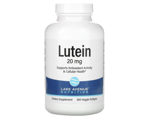 Lake Avenue Nutrition, Lutein, 20 mg, 360 Veggie Softgels Lake Avenue Nutrition, Lutein, 20 mg, 360 Veggie Softgels