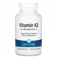 Lake Avenue Nutrition, Vitamin K2 (as Menaquinone-7), 50 mcg, 360 Veggie Softgels