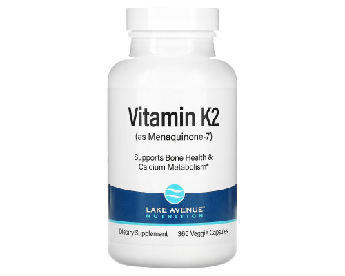 Lake Avenue Nutrition, Vitamin K2 (as Menaquinone-7), 50 mcg, 360 Veggie Softgels Lake Avenue Nutrition, Vitamin K2 (as Menaquinone-7), 50 mcg, 360 Veggie Softgels