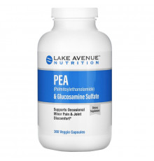 Lake Avenue Nutrition, PEA (Palmitoylethanolamide) + Glucosamine Sulfate, 600 mg + 1,200 mg Per Serving, 360 Veggie Capsules