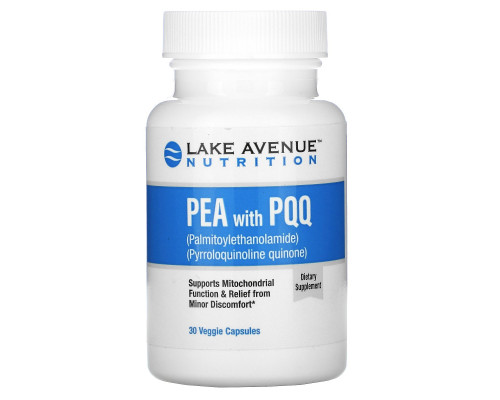 Lake Avenue Nutrition, PEA (Palmitoylethanolamide) with PQQ, 30 Veggie Capsules Lake Avenue Nutrition, PEA (Palmitoylethanolamide) with PQQ, 30 Veggie Capsules