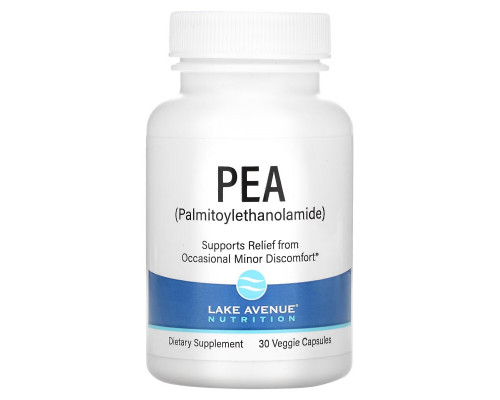 Lake Avenue Nutrition, ПЭА (пальмитоилэтаноламид), 600 мг, 30 растительных капсул Lake Avenue Nutrition, ПЭА (пальмитоилэтаноламид), 600 мг, 30 растительных капсул