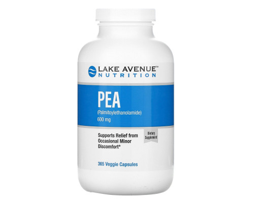 Lake Avenue Nutrition, ПЭА (пальмитоилэтаноламид), 600 мг, 365 растительных капсул Lake Avenue Nutrition, ПЭА (пальмитоилэтаноламид), 600 мг, 365 растительных капсул