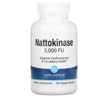 Lake Avenue Nutrition, Nattokinase, Proteolytic Enzyme, 2,000 FUs, 180 Veggie Capsules