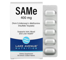 Lake Avenue Nutrition, SAMe (S-Adenosyl L-Methionine), 400 mg, 60 Tablets