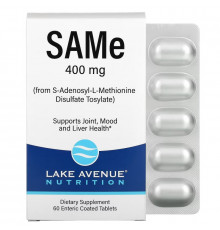 Lake Avenue Nutrition, SAMe (S-Adenosyl L-Methionine), 400 mg, 60 Tablets