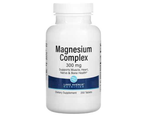 Lake Avenue Nutrition, Magnesium Complex, 300 mg, 250 Tablets Lake Avenue Nutrition, Magnesium Complex, 300 mg, 250 Tablets