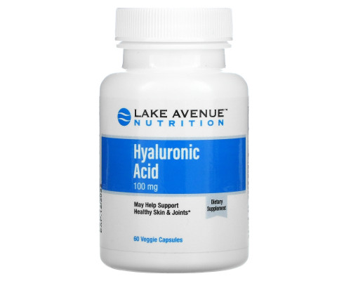 Lake Avenue Nutrition, Hyaluronic Acid, 100 mg, 60 Veggie Capsules Lake Avenue Nutrition, Hyaluronic Acid, 100 mg, 60 Veggie Capsules