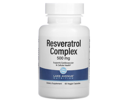 Lake Avenue Nutrition, Resveratrol Complex, 500 mg, 60 Veggie Capsules Lake Avenue Nutrition, Resveratrol Complex, 500 mg, 60 Veggie Capsules