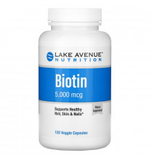 Lake Avenue Nutrition, Biotin, 5,000 mcg, 120 Veggie Capsules