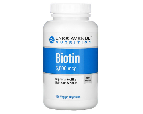 Lake Avenue Nutrition, Biotin, 5,000 mcg, 120 Veggie Capsules Lake Avenue Nutrition, Biotin, 5,000 mcg, 120 Veggie Capsules