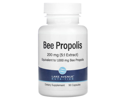 Lake Avenue Nutrition, Bee Propolis, 5:1 Extract, 1,000 mg, 90 Veggie Capsules Lake Avenue Nutrition, Bee Propolis, 5:1 Extract, 1,000 mg, 90 Veggie Capsules