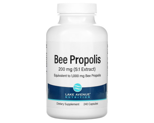 Lake Avenue Nutrition, Bee Propolis, 5:1 Extract, 1,000 mg, 240 Veggie Capsules Lake Avenue Nutrition, Bee Propolis, 5:1 Extract, 1,000 mg, 240 Veggie Capsules
