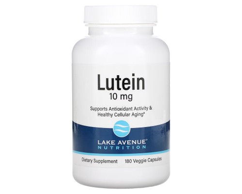 Lake Avenue Nutrition, Lutein, 10 mg, 180 Veggie Capsules Lake Avenue Nutrition, Lutein, 10 mg, 180 Veggie Capsules