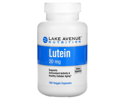 Lake Avenue Nutrition, Lutein, 20 mg, 180 Veggie Capsules Lake Avenue Nutrition, Lutein, 20 mg, 180 Veggie Capsules