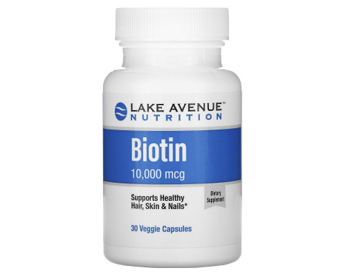Lake Avenue Nutrition, Biotin, 10,000 mcg, 30 Veggie Capsules Lake Avenue Nutrition, Biotin, 10,000 mcg, 30 Veggie Capsules