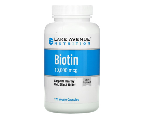 Lake Avenue Nutrition, Biotin, 10,000 mcg, 120 Veggie Capsules Lake Avenue Nutrition, Biotin, 10,000 mcg, 120 Veggie Capsules