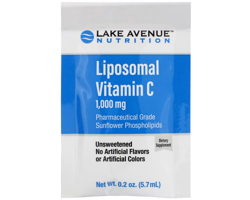 Lake Avenue Nutrition, Liposomal Vitamin C , 1,000 mg , 30 Packets, 0.2 oz (5.7 ml) Each Lake Avenue Nutrition, Liposomal Vitamin C , 1,000 mg , 30 Packets, 0.2 oz (5.7 ml) Each