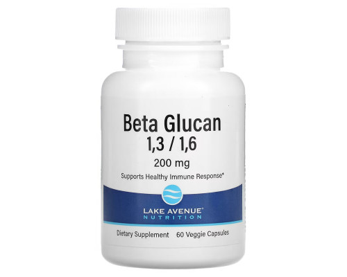 Lake Avenue Nutrition, Beta Glucan 1-3, 1-6, 200 mg, 60 Veggie Capsules Lake Avenue Nutrition, Beta Glucan 1-3, 1-6, 200 mg, 60 Veggie Capsules