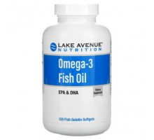 Рыбий жир и Омега 3, 6, 9 Lake Avenue Nutrition, рыбий жир с омега-3, 1250 мг, 120 капсул из рыбьего желатина