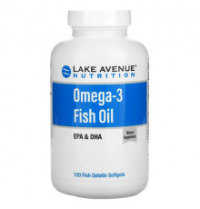 Рыбий жир и Омега 3, 6, 9 Lake Avenue Nutrition, рыбий жир с омега-3, 1250 мг, 120 капсул из рыбьего желатина
