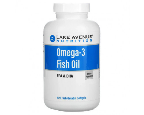 Рыбий жир и Омега 3, 6, 9 Lake Avenue Nutrition, рыбий жир с омега-3, 1250 мг, 120 капсул из рыбьего желатина Рыбий жир и Омега 3, 6, 9 Lake Avenue Nutrition, рыбий жир с омега-3, 1250 мг, 120 капсул из рыбьего желатина