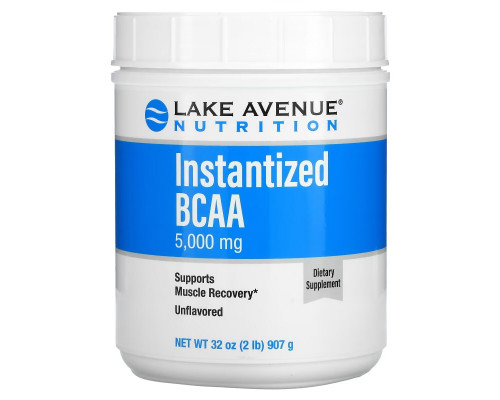 Lake Avenue Nutrition, Instantized BCAA Powder, Unflavored, 32 oz (907 g) Lake Avenue Nutrition, Instantized BCAA Powder, Unflavored, 32 oz (907 g)