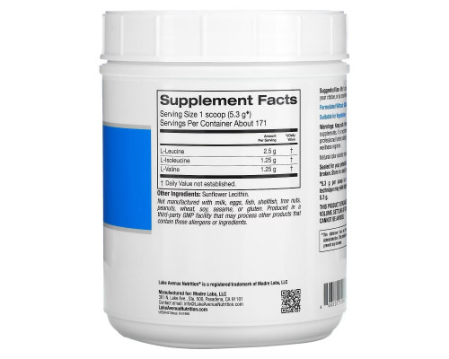 Lake Avenue Nutrition, Instantized BCAA Powder, Unflavored, 32 oz (907 g) Lake Avenue Nutrition, Instantized BCAA Powder, Unflavored, 32 oz (907 g)