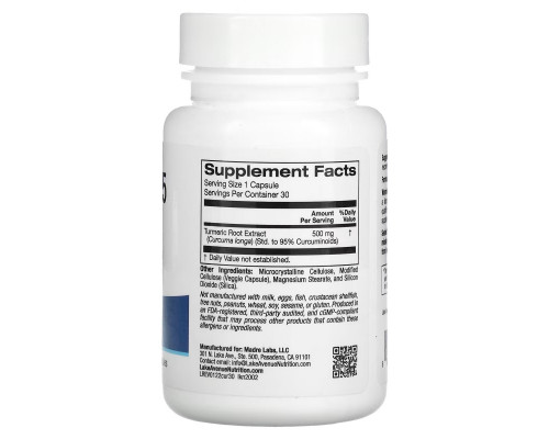 Lake Avenue Nutrition, Curcumin 95, 500 mg, 30 Veggie Capsules Lake Avenue Nutrition, Curcumin 95, 500 mg, 30 Veggie Capsules