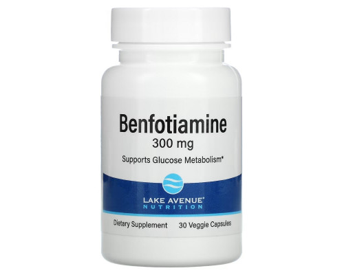 Lake Avenue Nutrition, Benfotiamine, 300 mg, 30 Veggie Capsules Lake Avenue Nutrition, Benfotiamine, 300 mg, 30 Veggie Capsules