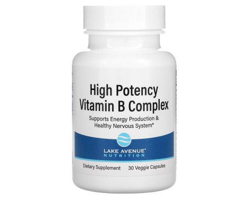 Lake Avenue Nutrition, High Potency Vitamin B Complex, 30 Veggie Capsules Lake Avenue Nutrition, High Potency Vitamin B Complex, 30 Veggie Capsules