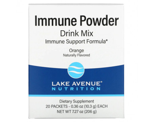Растительные экстракты и настойки Lake Avenue Nutrition, порошковая смесь для приготовления укрепляющего иммунитет напитка, со вкусом апельсина, 20 пакетиков по 10,3 г (0,36 унции) Растительные экстракты и настойки Lake Avenue Nutrition, порошковая смесь для приготовления укрепляющего иммунитет напитка, со вкусом апельсина, 20 пакетиков по 10,3 г (0,36 унции)