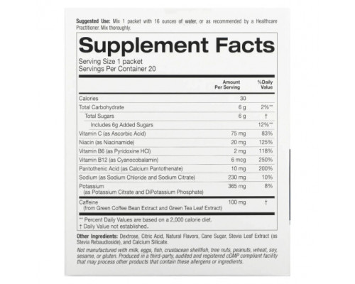 Растительные экстракты и настойки Lake Avenue Nutrition, порошковая смесь для приготовления напитка, повышающего уровень энергии, со вкусом лимона и имбиря, 20 пакетиков по 11,6 г (0,41 унции) Растительные экстракты и настойки Lake Avenue Nutrition, порошковая смесь для приготовления напитка, повышающего уровень энергии, со вкусом лимона и имбиря, 20 пакетиков по 11,6 г (0,41 унции)