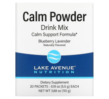Lake Avenue Nutrition, Calm Powder Drink Mix, Blueberry Lavender, 20 Packets, 0.19 oz (5.5 g) Each