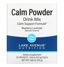 Lake Avenue Nutrition, Calm Powder Drink Mix, Blueberry Lavender, 20 Packets, 0.19 oz (5.5 g) Each