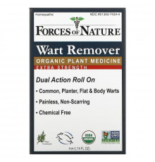 Forces of Nature, Wart Remover, Dual Action Roll On, Extra Strength, 0.14 oz (4 ml)
