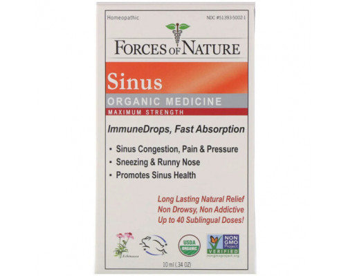 От аллергии Forces of Nature, Sinus, Organic Medicine, ImmuneDrops, Maximum Strength, .34 oz (10 ml) (Товар снят с продажи) От аллергии Forces of Nature, Sinus, Organic Medicine, ImmuneDrops, Maximum Strength, .34 oz (10 ml) (Товар снят с продажи)