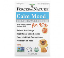 Улучшение памяти и работы мозга Forces of Nature, Calm Mood, органическое растительное средство, для детей от 3 до 12 лет, со вкусом фруктов, 10 мл (0,34 жидк. Унции)