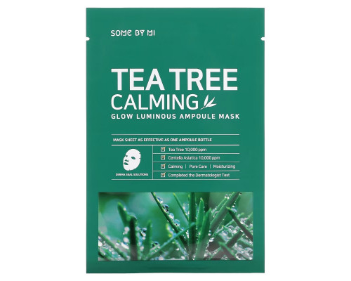 Some By Mi, Glow Luminous Ampoule Mask, Tea Tree Calming, 10 Sheets, 25 g Each Some By Mi, Glow Luminous Ampoule Mask, Tea Tree Calming, 10 Sheets, 25 g Each