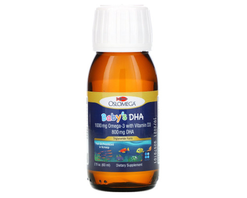 Oslomega, Norwegian Baby’s DHA with Vitamin D3, 800 mg, 2 fl oz (60 ml) Oslomega, Norwegian Baby’s DHA with Vitamin D3, 800 mg, 2 fl oz (60 ml)