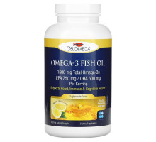 Oslomega, Omega-3 Fish Oil, 750 mg EPA, 500 mg DHA, Natural Lemon Flavor, 180 Softgels