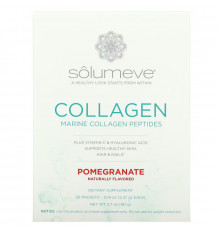 Solumeve, Collagen Peptides Plus Vitamin C & Hyaluronic Acid, Pomegranate, 30 Packets, 0.18 oz (5.15 g) Each