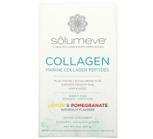 Solumeve, Collagen Peptides Plus Vitamin C & Hyaluronic Acid, Variety Pack, Lemon and Pomegranate, 10 Packets, 0.18 oz (5.15 g) Each