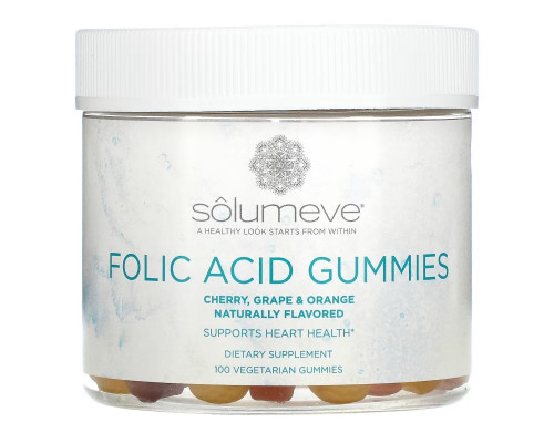 Solumeve, Жевательные таблетки с фолиевой кислотой, без желатина, разные вкусы, 100 вегетарианских жевательных таблеток Solumeve, Жевательные таблетки с фолиевой кислотой, без желатина, разные вкусы, 100 вегетарианских жевательных таблеток