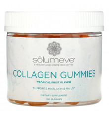 Solumeve, Коллагеновые жевательные таблетки, без желатина, вкус тропических фруктов, 100 вегетарианских жевательных таблеток